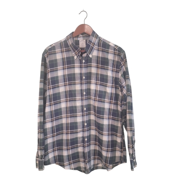 Brooks Brother 1818 Regent Non Iron Stripe Cotton Button Down Shirt Size‎ Large - Picture 2 of 12